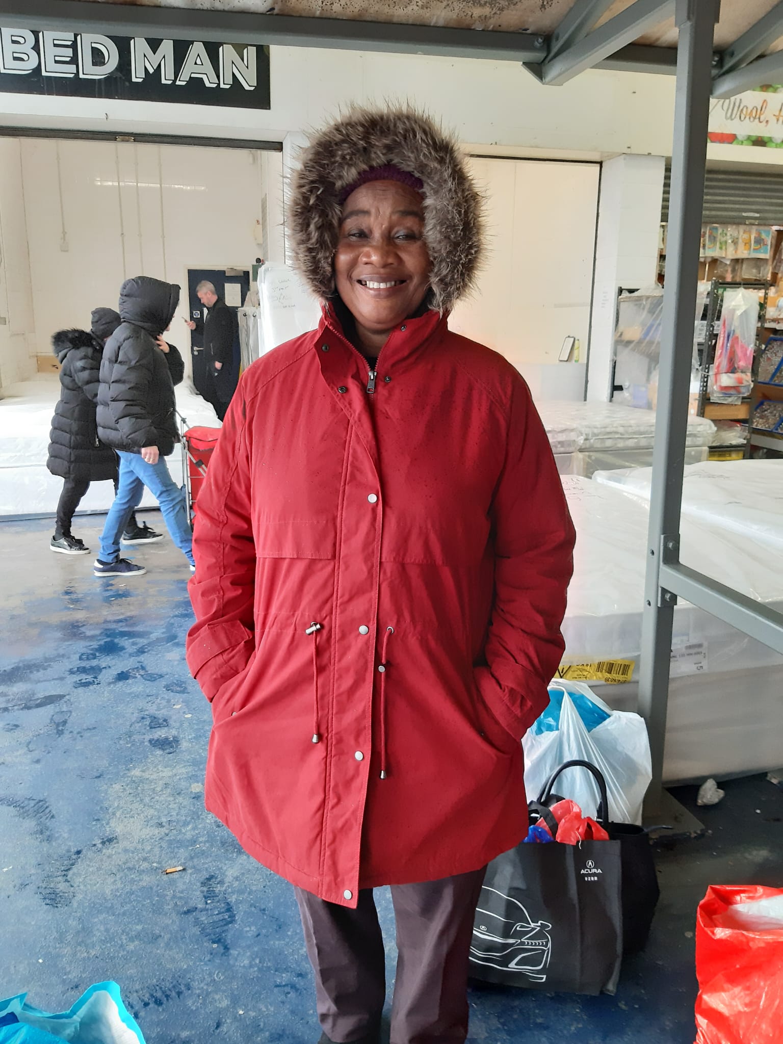 Florence having morning coffee on the balcony in 2022