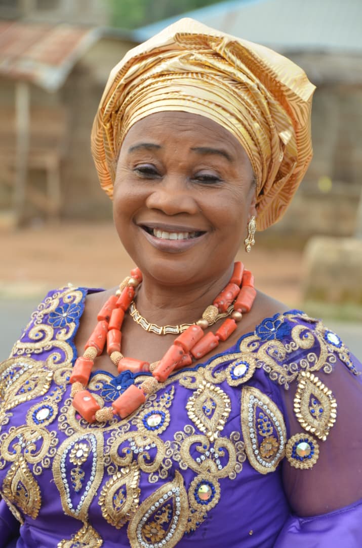 Florence at her 60th birthday, dressed in Aso Oke